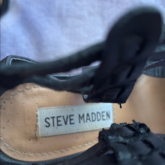 Steve Madden Black Heeled Gladiator Sandals - Picture 3 of 8